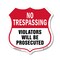 Signmission No Trespassing Shield Sign Violators Wil, 12 Inch X 12 Inch, Plastic Sign SHI-P-12-418 - alternate 1