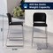 Flash Furniture Commercial Plastic Stack Barstool with Contoured Back and Sled Base in Black RUT-239AH-BS-BK-CHR-GG - alternate 6
