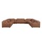 Homeroots Chestnut Italian Leather Power Reclining U Shaped Twelve Piece Corner Sectional With Console 632555 - alternate 1