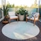 Homeroots 8' Pale Aqua Beige And Ivory Round Abstract Washable Indoor Outdoor Area Rug 617415 - alternate 7