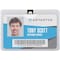 Advantus Horizontal Badge Holder with Clip - 4" Width x 3" Length - Vinyl - Clear - 50 / Pack 75456 - alternate 1