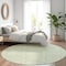 Homeroots 8' Mint Green And Ivory Round Geometric Washable Indoor Outdoor Area Rug 610831 - alternate 2