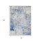 Homeroots 5' X 8' Denim Blue Gray And Ivory Abstract Washable Indoor Outdoor Area Rug 618083 - alternate 4