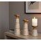 Homeroots Set of Three Brown And White Distressed Floral Resin Tabletop Pillar Candle Holders, 3PK 634834 - alternate 4