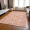 Homeroots 10' X 14' Salmon And Ivory Geometric Washable Indoor Outdoor Area Rug 612904 - alternate 6