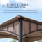 Sunjoy 11ft. x 11 ft. 2-tone Bronze Bamboo Steel Gazebo with 2-tier Hip Roof A101011900 - alternate 5
