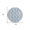 Homeroots 8' Navy Blue And Denim Blue Round Geometric Washable Indoor Outdoor Area Rug 581547 - alternate 4