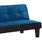 Homeroots 66" Blue Fabric Sofa With Black Legs 285669 - alternate 3