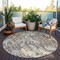 Homeroots 8' Beige Brown And Ivory Round Abstract Washable Indoor Outdoor Area Rug 600266 - alternate 4