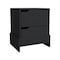Homeroots 20" Black Wood Two Drawer Nightstand 543694 - alternate 1