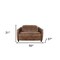 Homeroots 50in Brown Leather Loveseat 374217 - alternate 2