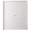 Sartodoors Sliding Double Pocket Doors 64 x 96 inches, BASIC 9233 White, Kit Rail Hardware, Solid Wood Inter BASIC9233DP-SKIN-6496 - alternate 1