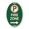 Signmission Fire Zone No Parking Symbol and Right Arrow, 12 In X 18 In Architectural, Heavy Gauge Aluminum A-OV-G-1218-23973 - alternate 1