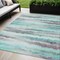 Homeroots 5' X 8' Teal Blue Plum And Ivory Striped Washable Indoor Outdoor Area Rug 631414 - alternate 1