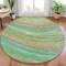 Homeroots 8' Teal Blue Pink And Peach Round Abstract Washable Indoor Outdoor Area Rug 631253 - alternate 3