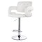 Elama Faux Leather Tufted Bar Stool in White with Chrome Base and Adjustable Height ELM-749-WHT - alternate 7
