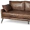 Homeroots 82" Dark Brown Rustic Leather Sofa With Toss Pillows 607320 - alternate 5