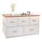 Homeroots 39in White and Natural White Fabric Chest With Two Shelves And Five Drawers 470357 - alternate 1