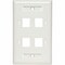 Tripp Lite Keystone Face Plate, 4-Port Quad Outlet N042-001-04-WH - alternate 1