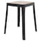 Leisuremod Tresse Stackable Plastic Square Dining Stool with Wicker Seat, Black TS12BL - alternate 1