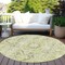 Homeroots 8' Round Artichoke Green Round Oriental Washable Non Skid Indoor Outdoor Area Rug 563741 - alternate 8