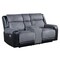 Homeroots 76" Gray and Black Faux Leather and Microfiber Manual Reclining Loveseat With Storage 561566 - alternate 6