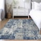 Homeroots 3' X 5' Navy Blue Gray And Ivory Abstract Washable Indoor Outdoor Area Rug 597986 - alternate 4