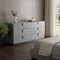 Homeroots 59" Gunmetal Grey Crackle Finish Six Drawer Double Dresser 490819 - alternate 4