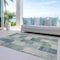 Homeroots 10' X 14' Blue Geometric Washable Indoor Outdoor Area Rug 608267 - alternate 5