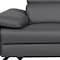 Homeroots 90in Dark Gray and Black Italian Leather Power Reclining Loveseat With Storage 720565 - alternate 4