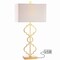 Jonathan Y Selina 32" Iron Ogee Trellis Modern LED USB Table Lamp, Gold Painting JYL3071A - alternate 6