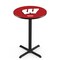 Holland Bar Stool Co 42" Blk Wrinkle Wisconsin "W" Pub Table, 36" dia. Top L211B4236Wisc-W - alternate 1
