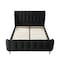 Homeroots Black Solid Wood Queen Tufted Upholstered Velvet Bed Frame 544850 - alternate 6