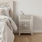 Homeroots 30" Distressed White One Drawer Carved Floral Solid Wood Nightstand 521198 - alternate 11