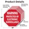 Signmission Warning Protected by Electronic Sur, 10 inch X 10 inch, Aluminum Metal Signs, 5PK OC-A-5Pack-10-338 - alternate 2