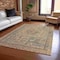 Homeroots 3' X 5' Artichoke Green And Denim Blue Medallion Washable Indoor Outdoor Area Rug 616040 - alternate 3