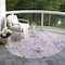 Homeroots 8' Lavender And Lilac Round Floral Washable Indoor Outdoor Area Rug 611152 - alternate 3