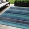 Homeroots 5' X 8' Teal Blue Aqua And Navy Blue Striped Washable Indoor Outdoor Area Rug 631222 - alternate 1