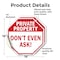 Signmission Private Property Don't Even Ask!, 18 inch X 18 inch, Vinyl Decal, 2PK OC-D-2PACK-18-152 - alternate 3