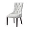 Homeroots Set of Two White And Espresso Tufted Faux Leather Dining Side Chairs 543524 - alternate 6