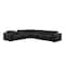 Homeroots Black Leather Modular L Shaped Seven Piece Corner Sectional With Console 643902 - alternate 1