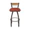 Holland Bar Stool Co Revelle 30in Swivel Bar Stool with Bronze Finish, Medium Back and Graph Poppy Seat 881 - alternate 6