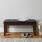 Homeroots 48in Black and Espresso Faux Leather Upholstered Bench 286031 - alternate 3