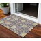 Homeroots 3' X 5' Eggplant Beige And Green Floral Washable Indoor Outdoor Area Rug 605199 - alternate 1