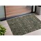Homeroots 2' X 3' Moss Green and Gray Floral Washable Non Skid Indoor Outdoor Area Rug 564374 - alternate 1