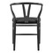 Homeroots Set of Two Black Upholstery Wishbone Back Dining Arm Chairs 653943 - alternate 3