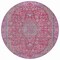 Homeroots 8' Pink And Lavender Round Medallion Washable Indoor Outdoor Area Rug 616288 - alternate 5