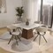 Leisuremod Wooden Dining Chair Modern style Nymia Collection Walnut Glazed Color in Light Taupe NCDW-22LTP - alternate 6