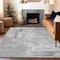 Homeroots 8' X 10' Gray And Off White Abstract Washable Indoor Outdoor Area Rug 609199 - alternate 4