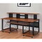 Homeroots 72" Brown and Black Wood and Metal Rolling Computer Desk 491534 - alternate 4